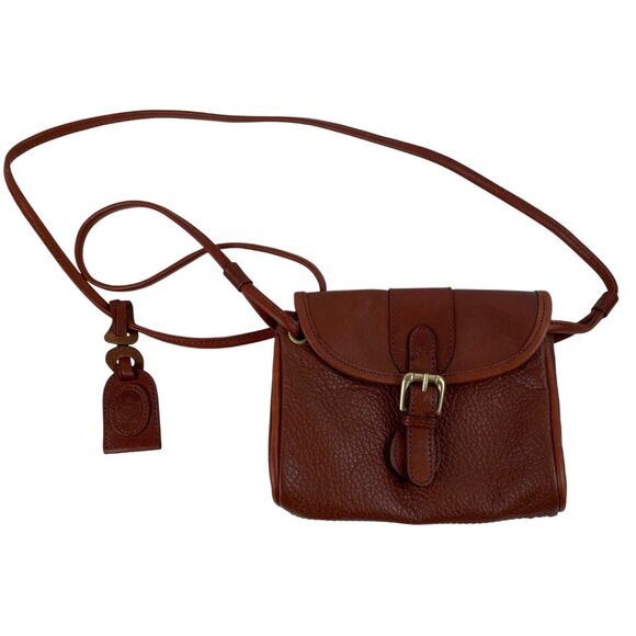 Liz Claiborne Handbags - Vintage Liz Claiborne Brown Leather Crossbody Bag Buckle & Adjustable Strap